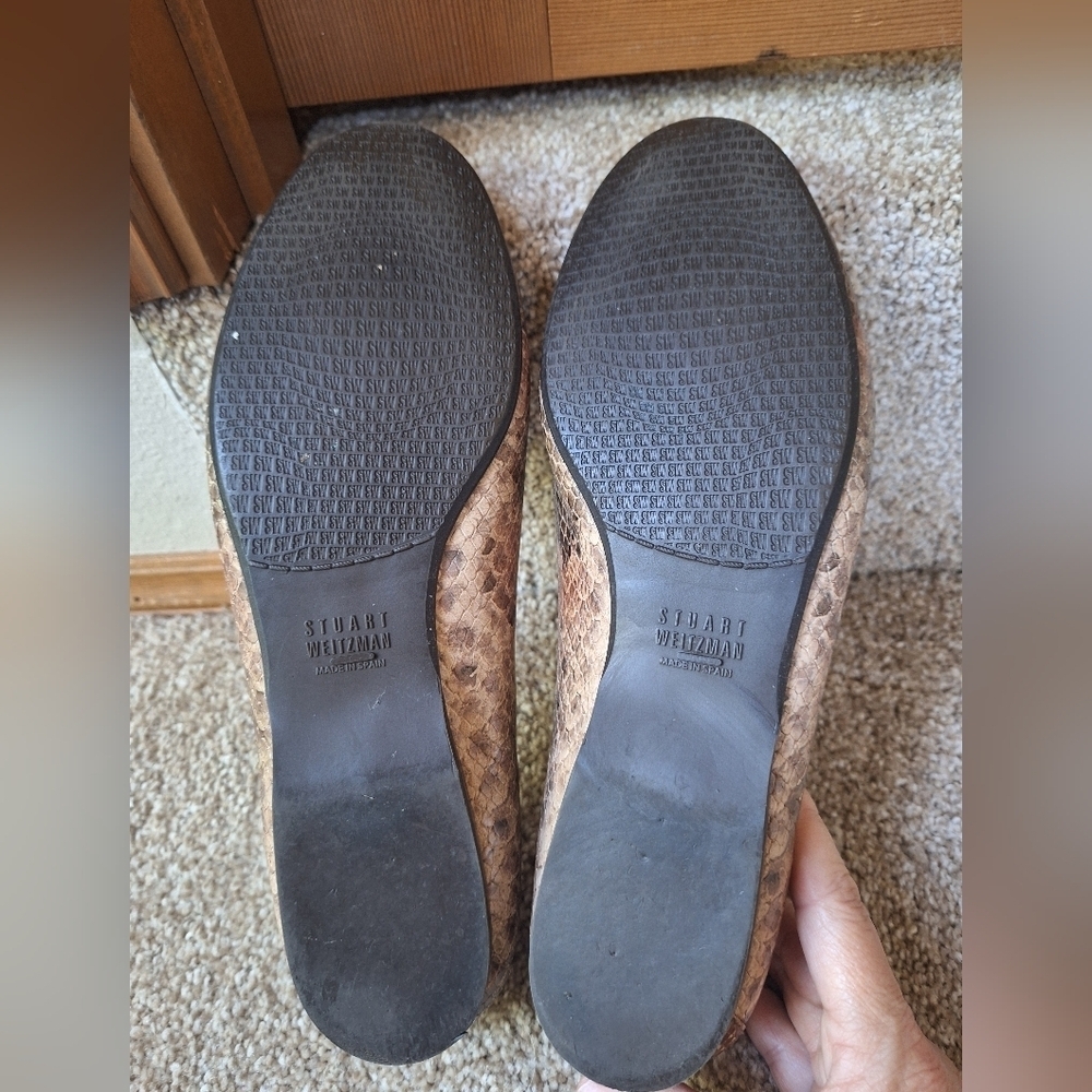 Stuart Weitzman Python Embossed Leather Ballet Fl… - image 8